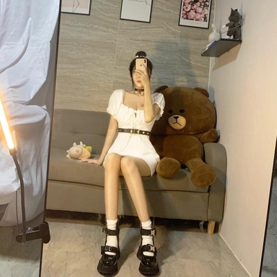 Giày lolita đế bằng phối quai ngang mã 8090