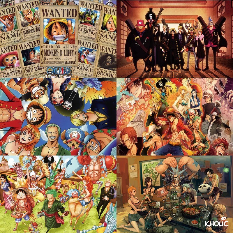 One piece, trò chơi ghép hình bằng gỗ, trò chơi ghép hình 300/520/1000 miếng, đồ chơi anime