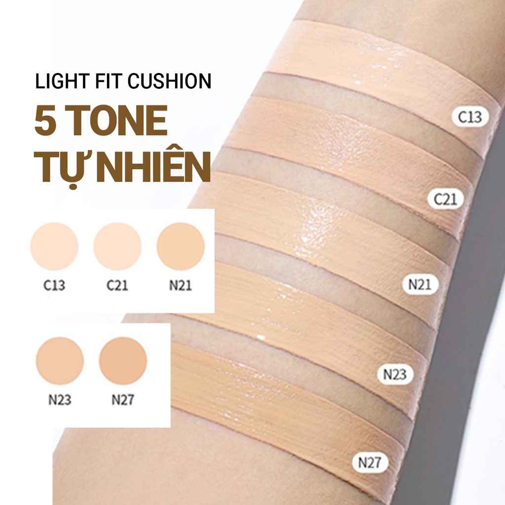 Phấn nước trang điểm mỏng nhẹ innisfree Light Fit Cushion SPF33 PA++ 14g