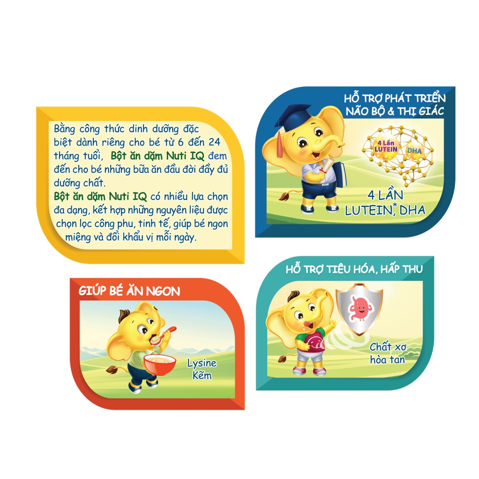 Bột ăn dặm NutiFood Nuti IQ hộp 200g  cho bé tập ăn dặm