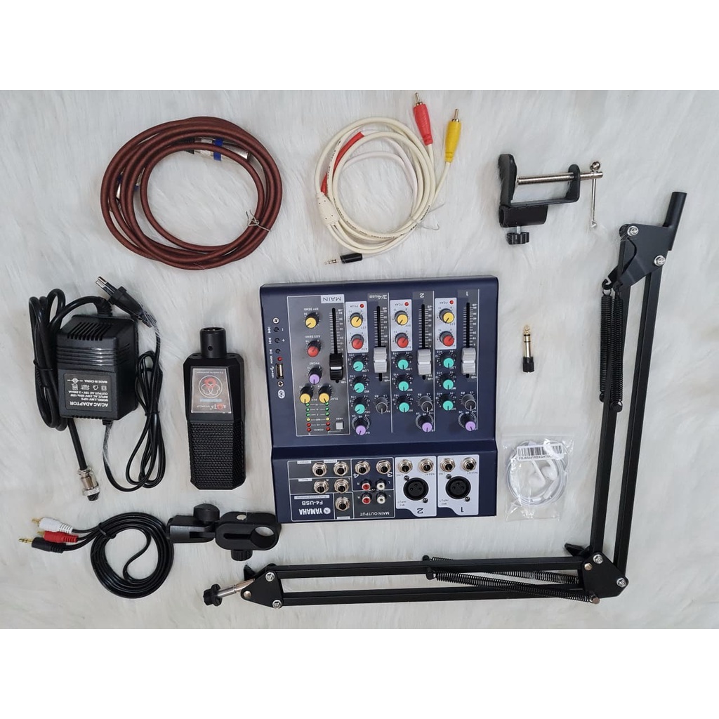 Bộ Mixer karaoke Live Stream Yamaha F4 USB và Micro ALC280.