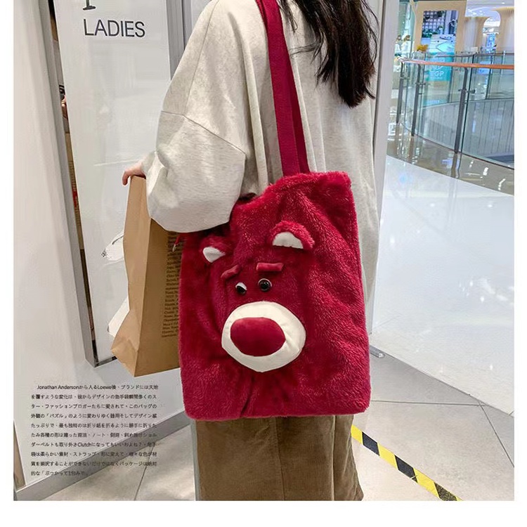 Disney Ba Lô Đeo Vai Kiểu Hoạt Hình Gấu / Dâu Tây Nhồi Bông Kiểu Hàn Quốc Dễ Thương