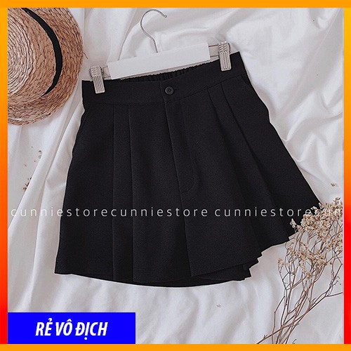 Quần Short Nữ, Quần Short Cạp Cao Ống Rộng Giả Váy Chất Tuyết Mưa Siêu Xinh Hot Trend