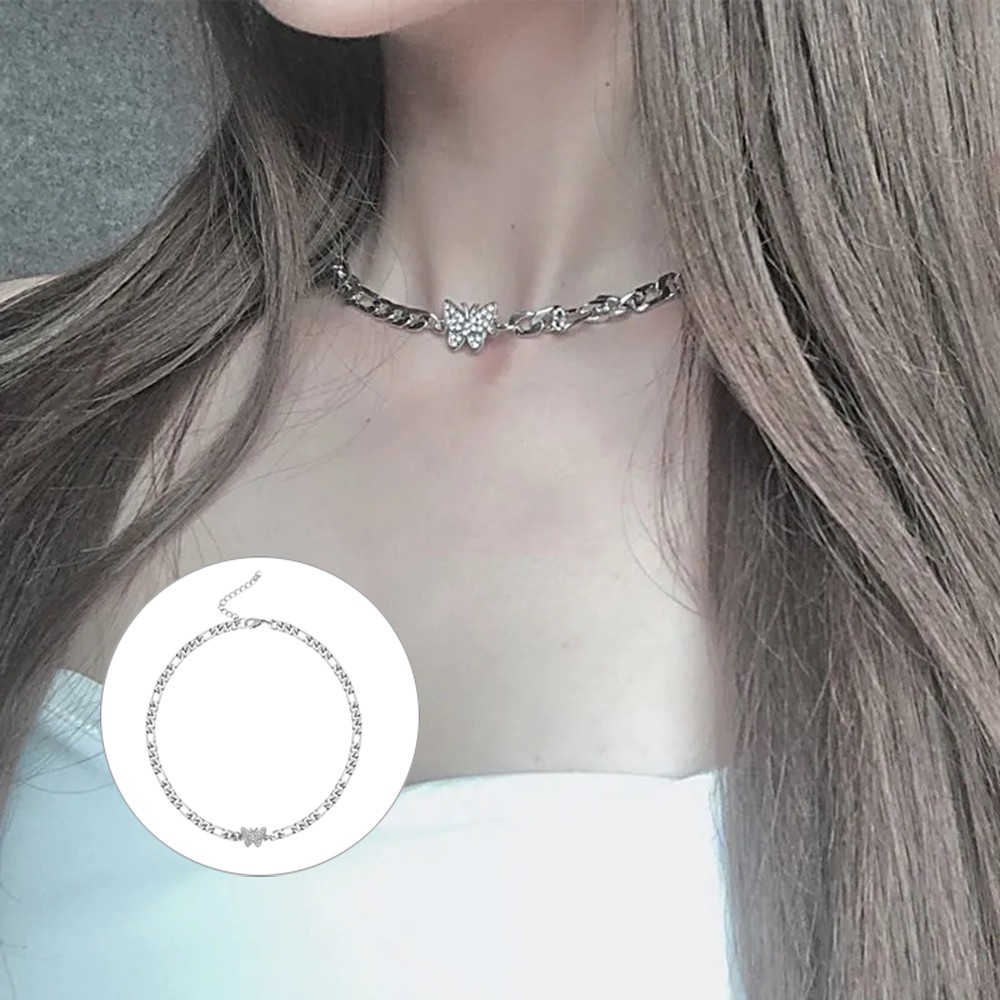 Vòng Cổ Choker Mặt Bướm Đính Đá Sang Trọng Cho Nữ