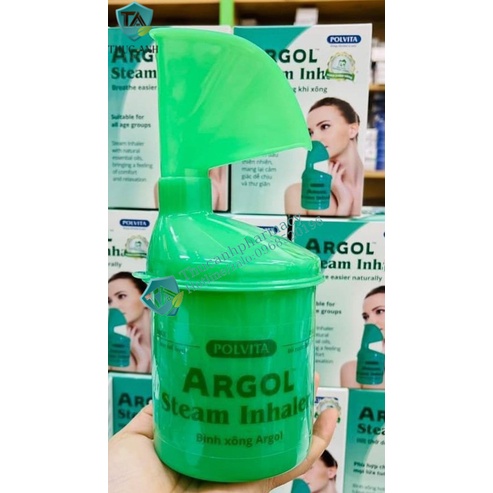 Bình Xông Mũi, Xông Tinh Dầu – ARGOL STEAM INHALER Làm Sạch Và Thông Đường Hô Hấp - Hộp Màu Xanh 350ml