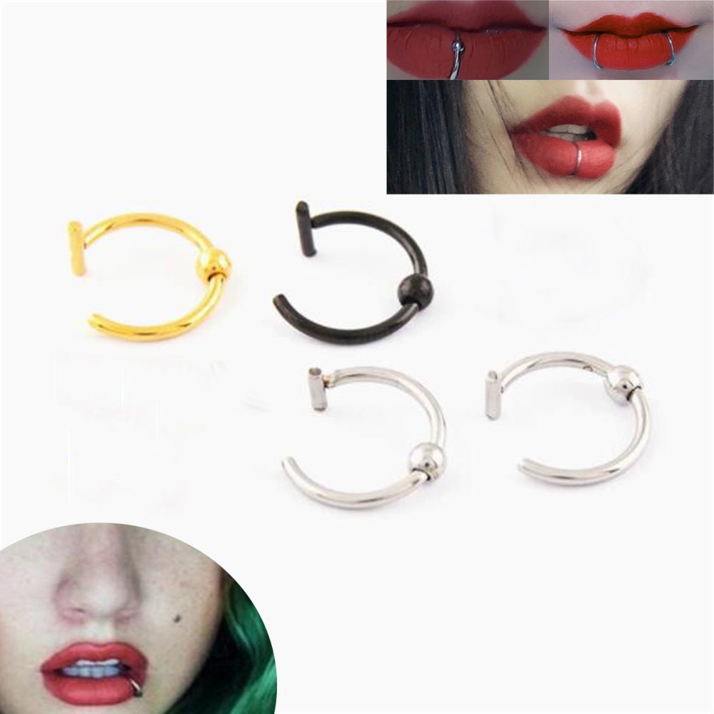 Khuyên kẹp mũi / môi nhiều màu thời trang cho nam nữ