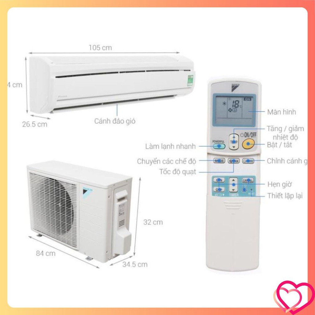 Điều hòa Daikin 18000BTU 1 chiều R32 FTC50NV1V/RC50NV1V