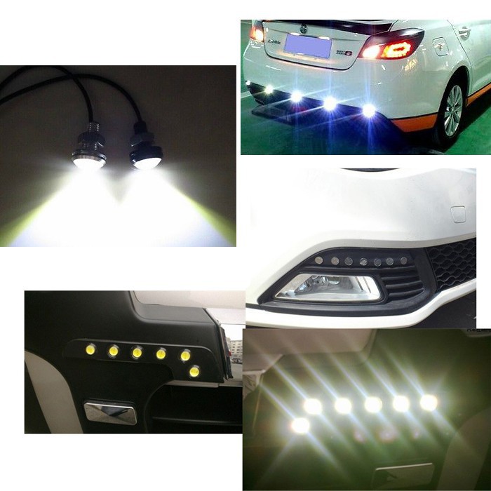 ❄✹Eagle Eye LED 12V 10W Ánh sáng trắng Động cơ xe ô tô Dự phòng Đèn báo rẽ tròn chạy ban ngày