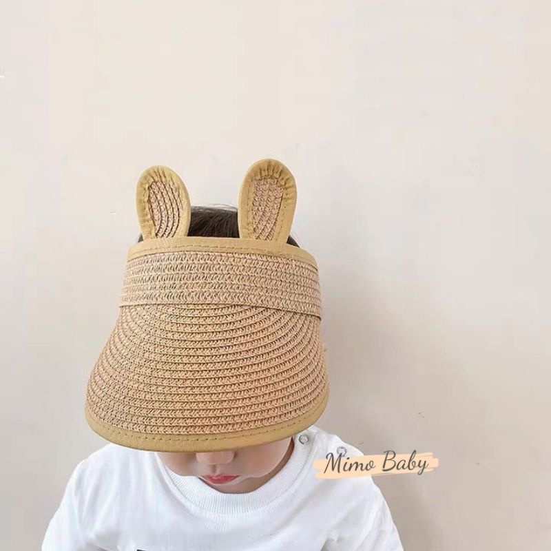 Mũ cói nửa đầu gắn tai thỏ dễ thương cho bé MH111 Mimo Baby
