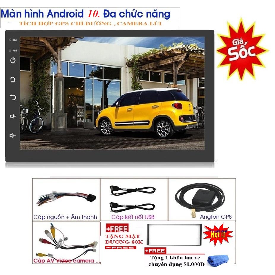 Màn hình ô tô giá rẻ- Màn hình android Wifi,GPS  đa chức năng, sử dụng Tiếng Việt TẶNG MẶT DƯỠNG