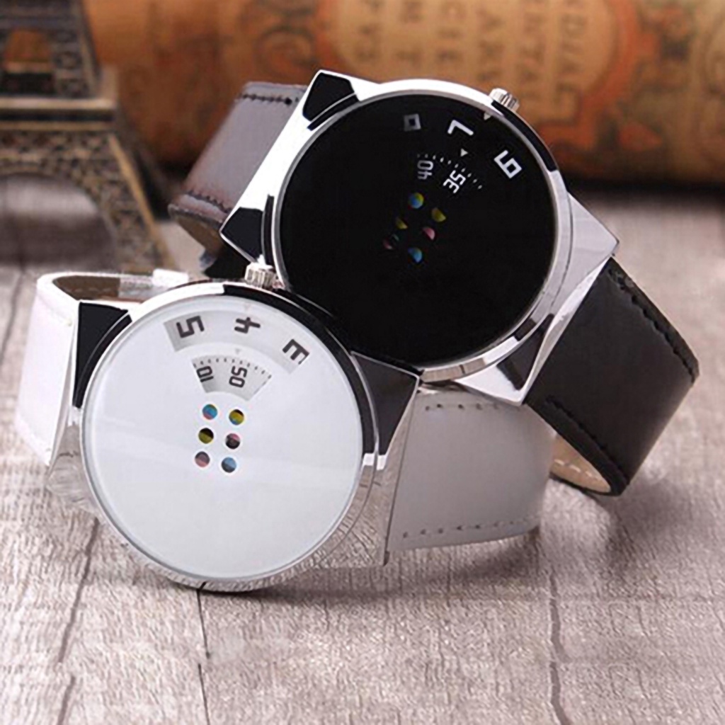 Đồng hồ đeo tay dây đeo bằng da độc đáo thời trang cho nam