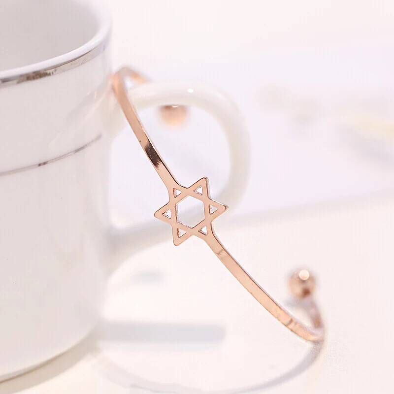Phụ nữ Phổ biến Sáu sao Vòng tay rỗng Phụ nữ Vòng tay đơn giản Hoang dã Cô gái Vòng đeo tay