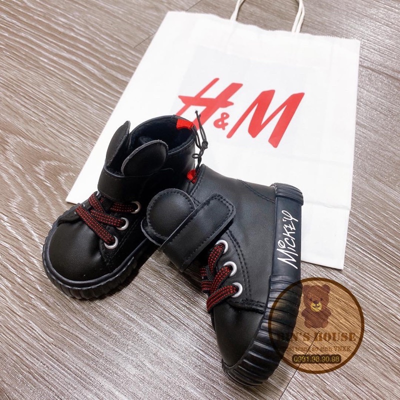 Giày Mickey đen H&M sz 18/19