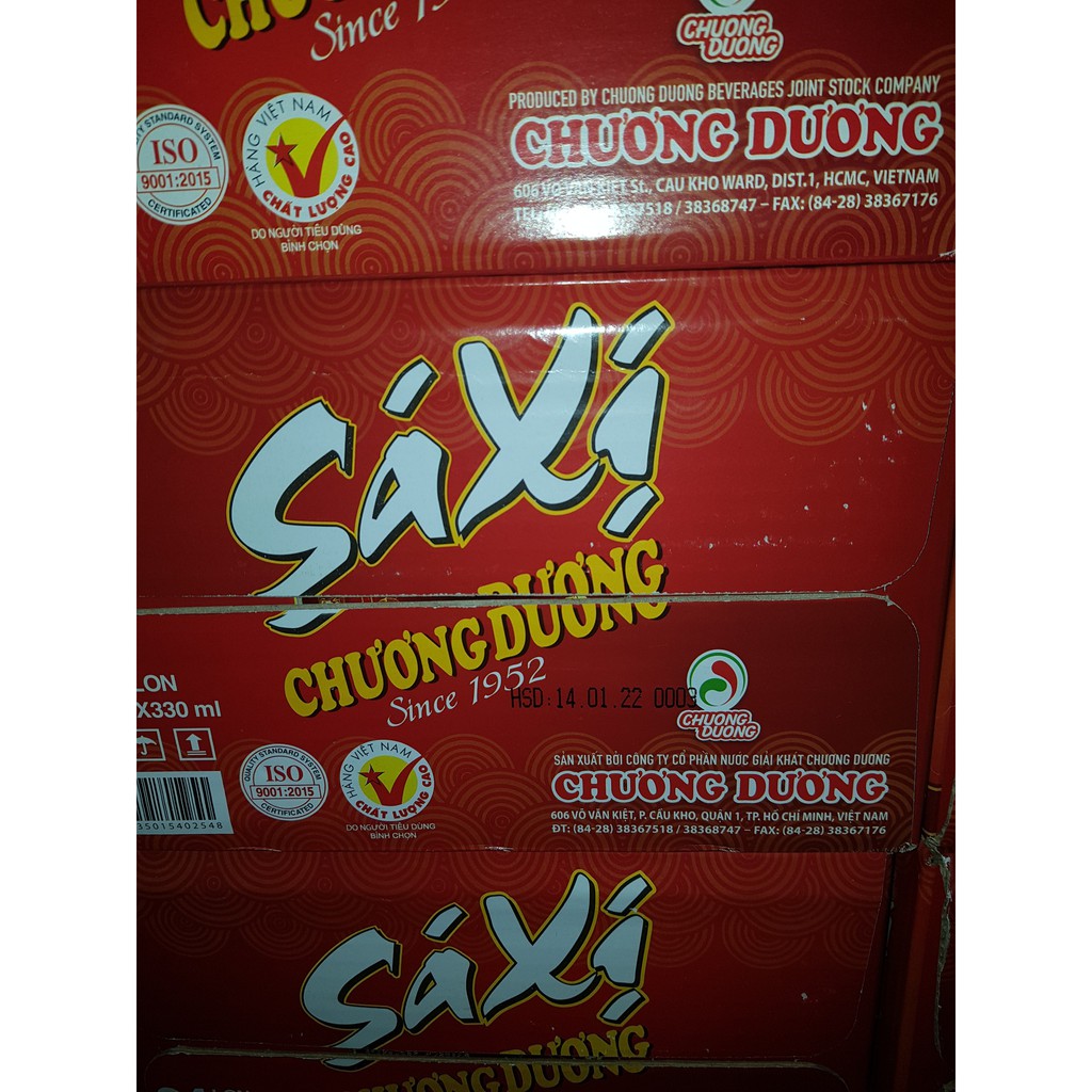 Thùng 24 Lon Nước Ngọt Có Gas Xá Xị Chương Dương Xuân Soft Drink Lon 330ml Date Luôn Mới