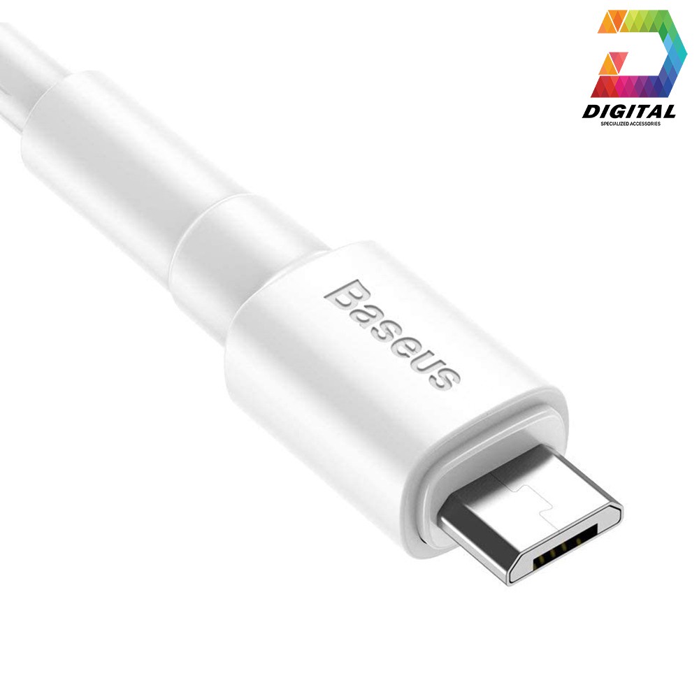 Cáp Sạc Nhanh Baseus Mini White Cổng Micro USB Chính Hãng ( Quick Charging &amp; Sync Data TPE Cable )