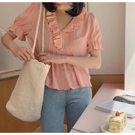 Sẵn Sàng Giao HàngTúi Dệt Đeo Chéo Phong Cách Hàn Quốc 1 Ngăn Đựng Đồ Đi Biển