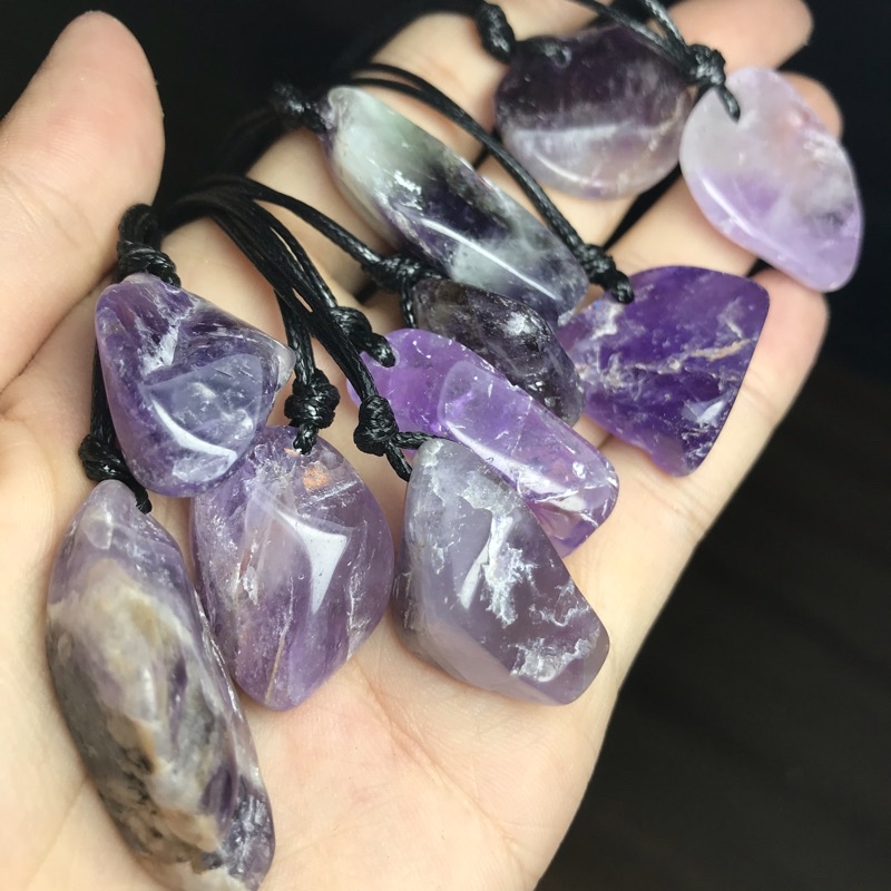 TÍM MÂY -Vòng cổ, dây chuyền viên bóng tông tím, handmade