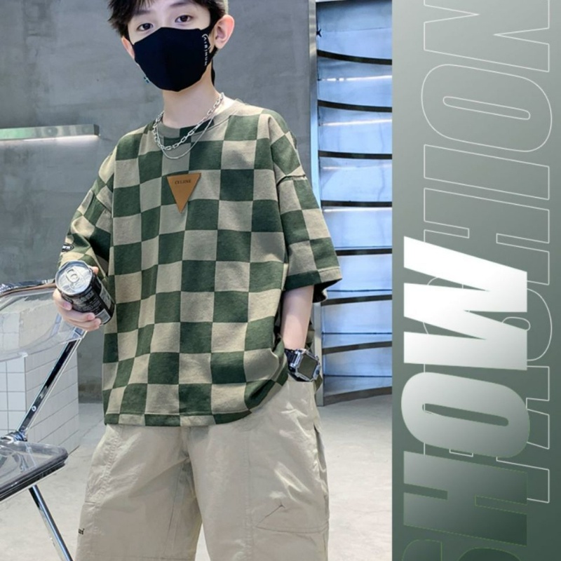 Set Áo Thun Ngắn Tay + Quần short cotton Thoáng Khí Thời Trang Hè Cho Bé Trai