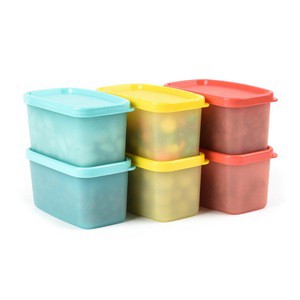 Bộ 6 Hộp Tupperware Ngăn Đông Đựng Đồ Ăn Dặm Cho Bé, Dung Tích 200ml, In Bông Tuyết Chìm TU16