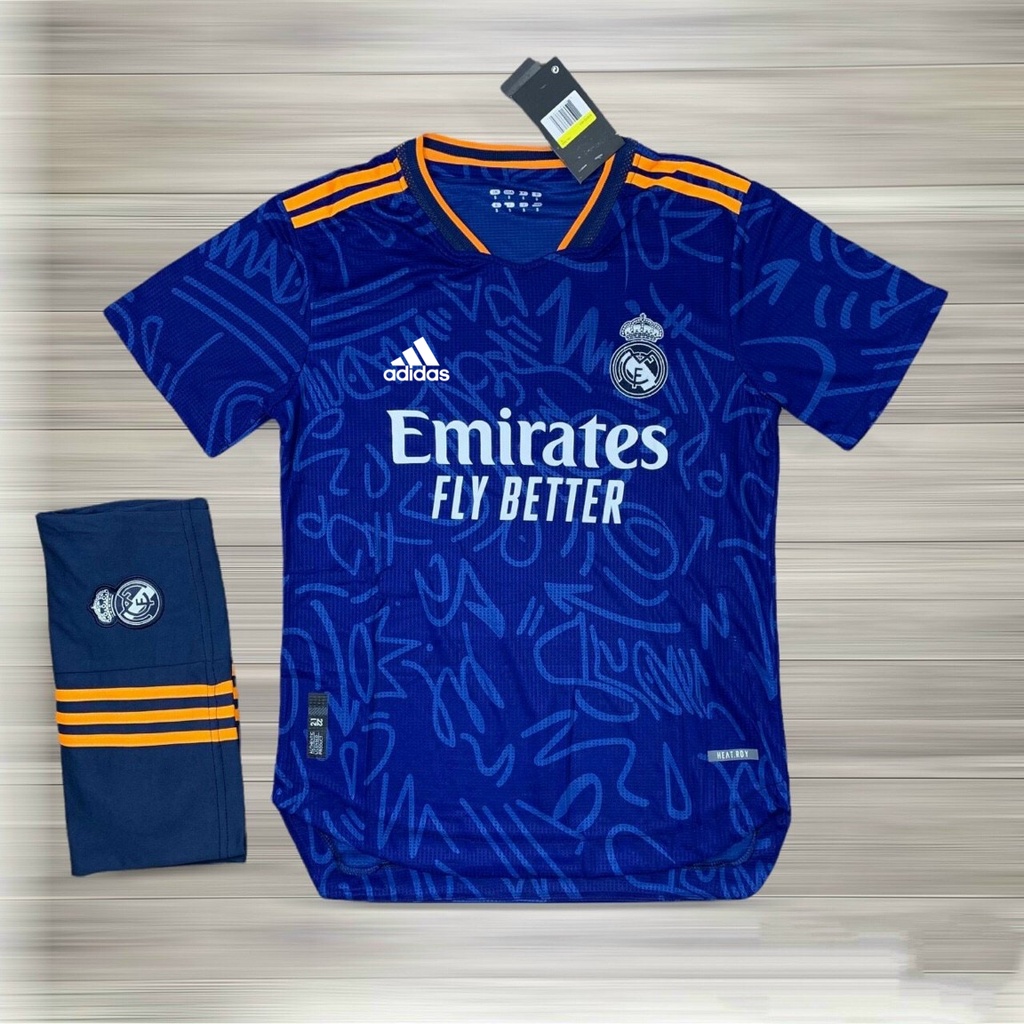 Áo Bóng Đá CLB Real Madrid - mua giai 2021-Sân Khách- Chất Polyeste Thái Cao Cấp - Co Giãn 4 Chiều