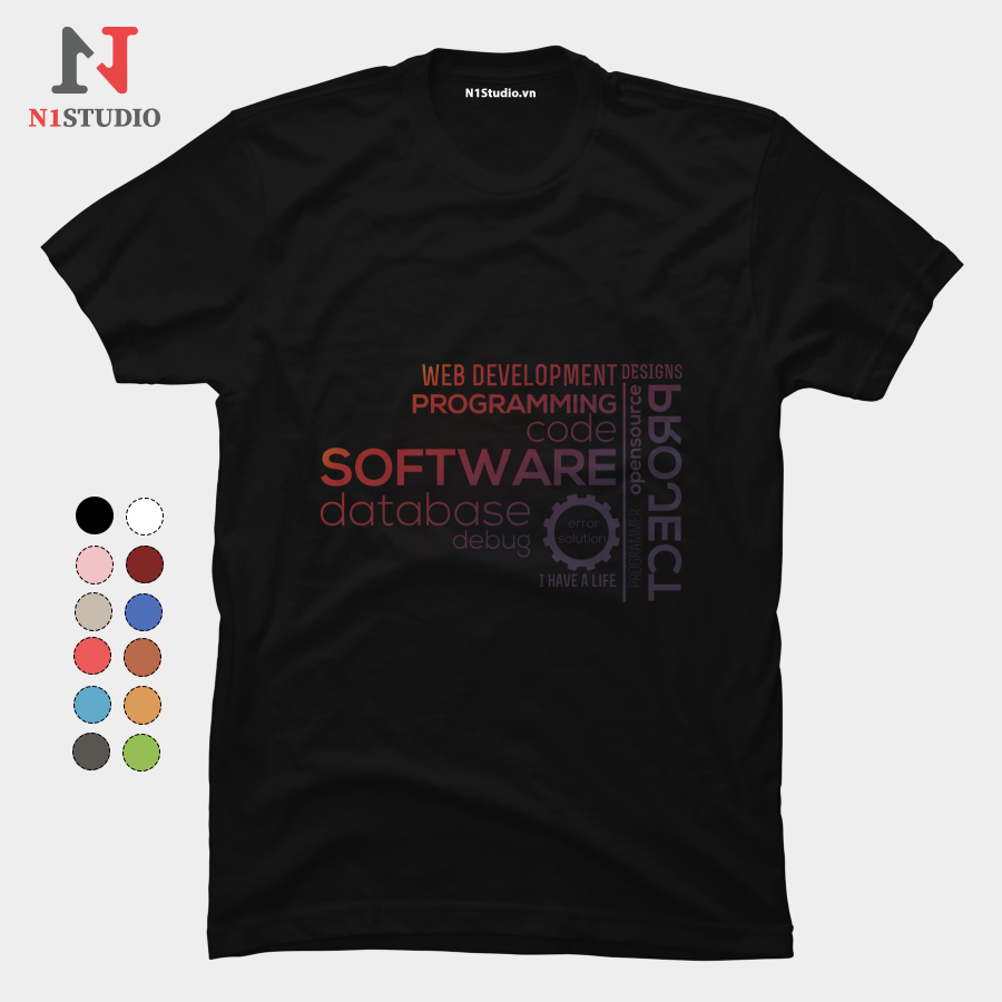 Áo thun Programmer nam nữ Software database 3GM - Studio vải cotton thoáng mát form vừa