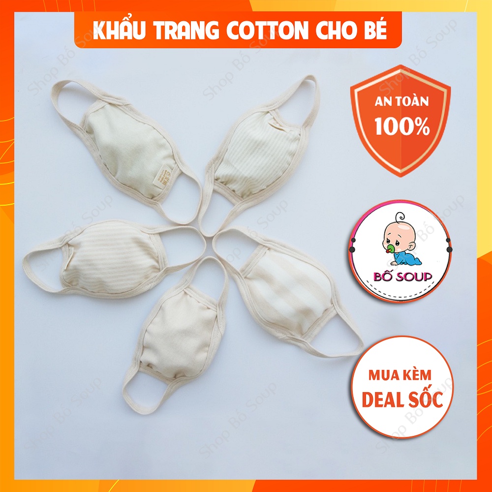 [Mã 254FMCGSALE giảm 8% đơn 500K] Khẩu trang cho bé vải Cotton hữu cơ Shop Bố Soup