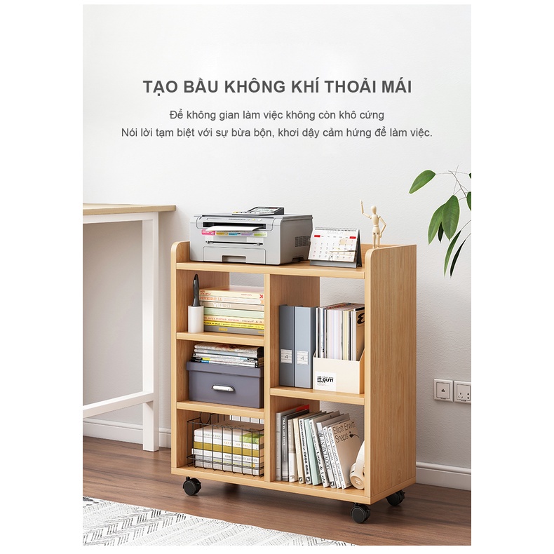 Kệ đa năng lưu trữ đồ có bánh xe, giá sách kệ để đồ tiện lợi - GP173