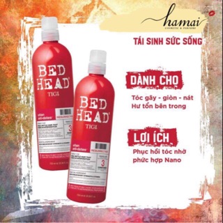 Cặp dầu gội Tigi đỏ 750ml