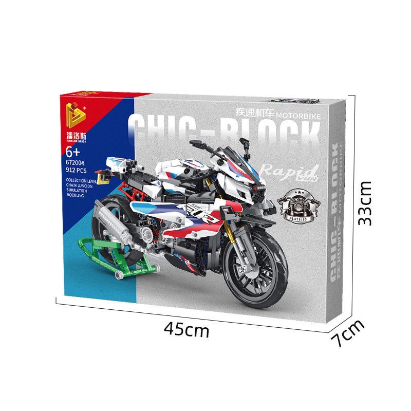 Đồ chơi Lắp ráp Mô hình Panlos 672004 Xe Mô Tô Technic  M1000 RR 912pcs