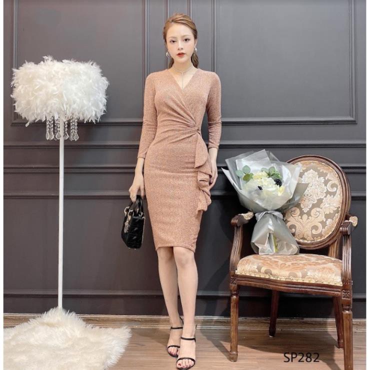 ADIOS Váy len xoắn eo body sang trọng, váy công sở, dự tiệc nữ tính SP282 | BigBuy360 - bigbuy360.vn