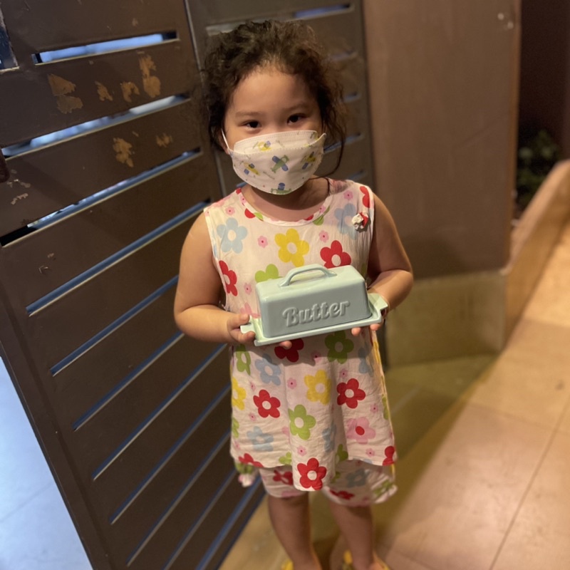 Bộ khay đựng bơ, bánh, sushi dễ thương màu xanh pastel sứ cao cấp bắc âu