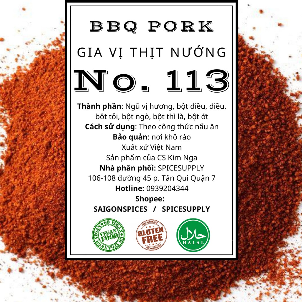 MUA 1 TẶNG 100g diêm mạch | 500g Gia vị thịt nướng đặc sản Sài gòn ướp thịt heo BBQ MEAT