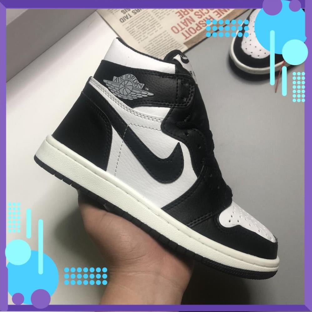Giày Jordan 1, Giày Thể Thao JD1 Cao Cổ Màu Đen Trắng, Đế Khâu Da Bò Cao Cấp Full Size Nam Nữ | JDD002