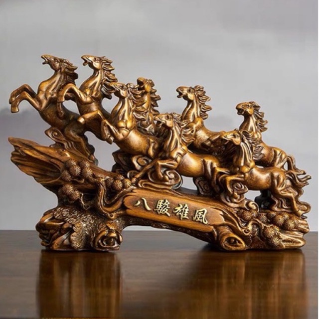 Tượng Bát Mã Truy Phong - Decor trang trí kệ tủ - Quà tặng độc đáo