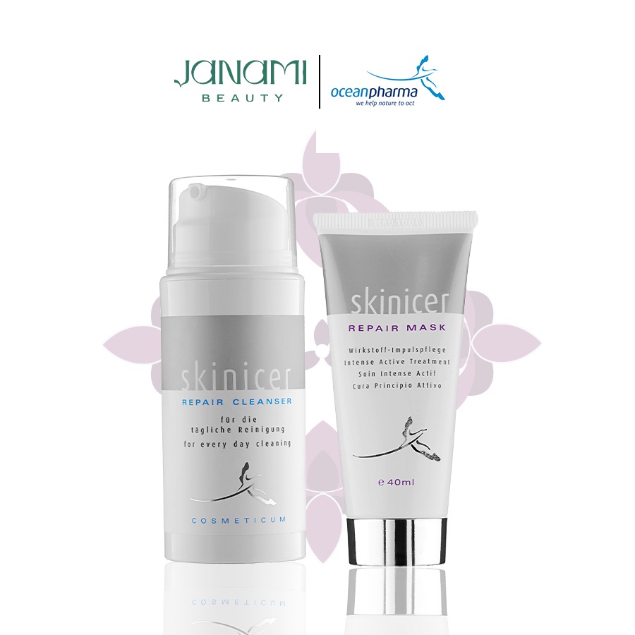 Bộ làm sạch sâu và tẩy da chết Skinicer Repair Cleanser + Skinicer Repair Mask