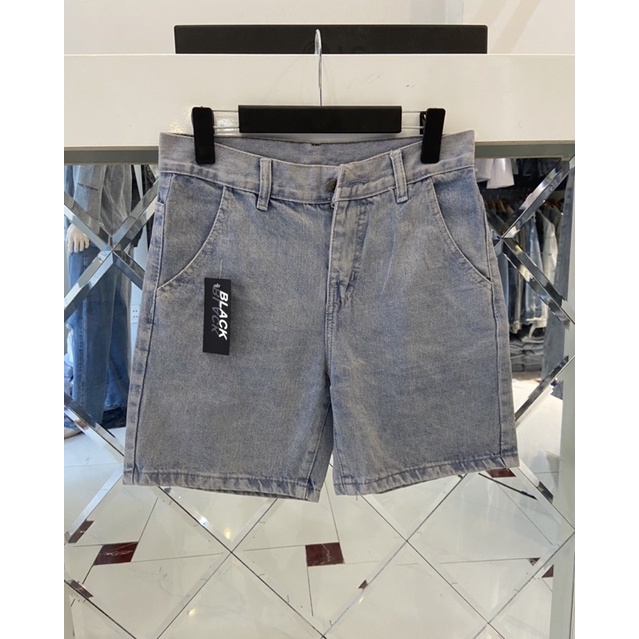 QUẦN SHORT JEANS ỐNG RỘNG UNISEX T-A-N Style hàn quốc-QSJ04-chất ngất màu xanh ảnh thật