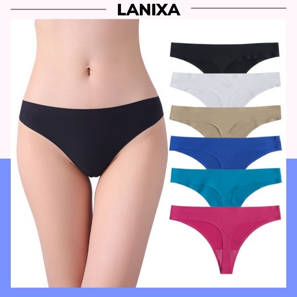 Quần lót nữ lọt khe không đường may sexy, Quần chíp nữ chất su thun lạnh mặc cực mát và thoải mái LANIXA L716