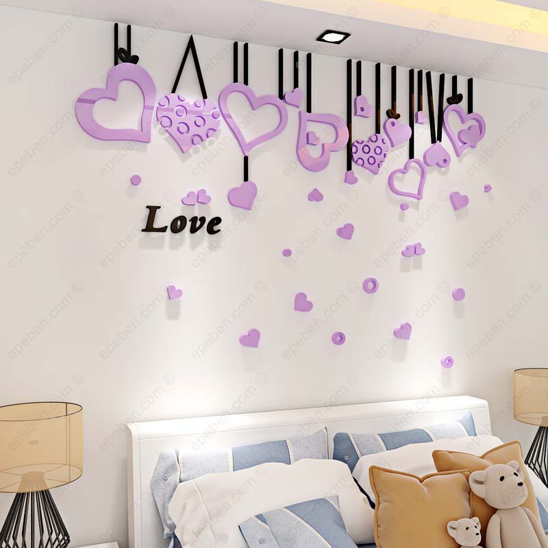 Tranh dán tường mica 3d decor khổ lớn căn phòng tình yêu trang trí phòng khách, phòng ngủ Nhiều Size - EPeBen