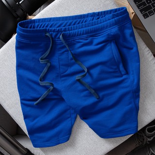 Quần short thun nam , Vải thun cotton dày cực xịn - MÀU XANH hàng chính hãng