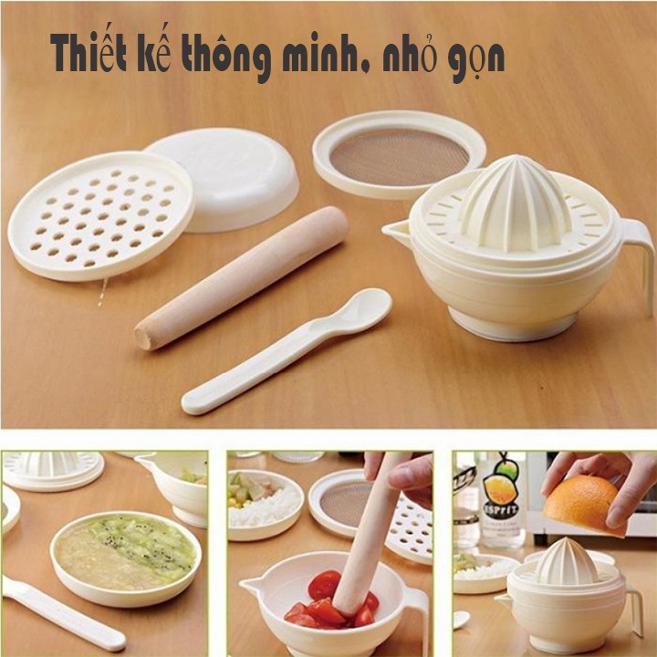 Combo 5 bộ dụng cụ ăn dặm kiểu Nhật cho bé thiết kế thông minh - 00172