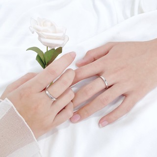 Nhẫn Đôi Bạc Blue Peach Nhịp Tim V2 ND252