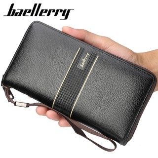 Bóp ví nam nữ unisex baellery sọc vàng cá tính lịch lãm