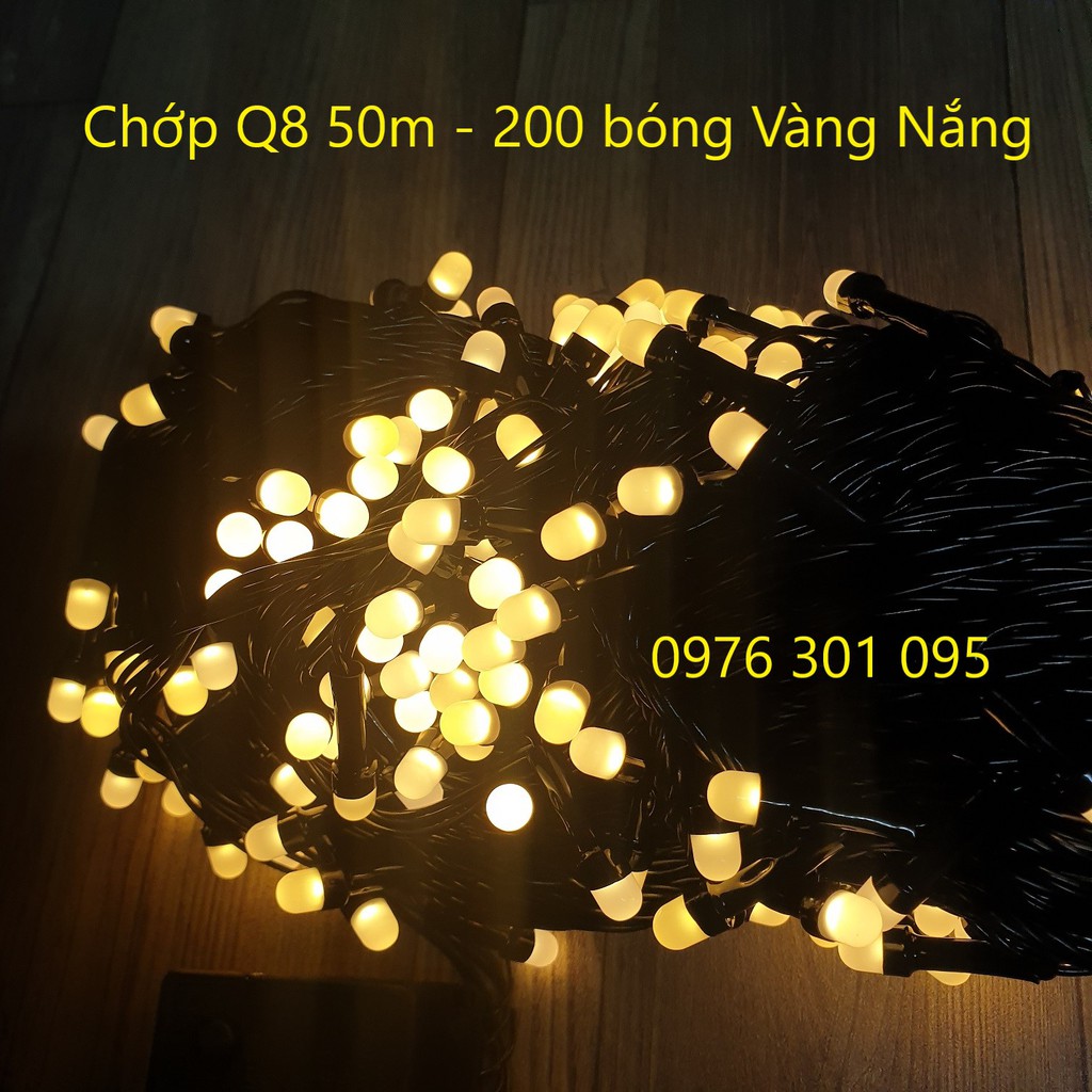 DÂY ĐÈN LED CHỚP TRANG TRÍ NOEL, TẾT ( 50M - 200 Bóng ) Lục Giác, Q8 Chống Nước