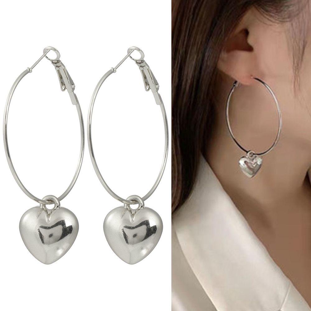 Bông Tai Hình Trái Tim Đơn Giản Cho Nữ