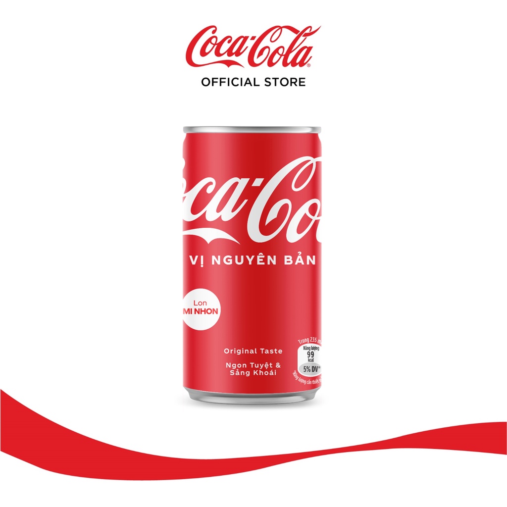 Thùng 24 Lon Mi-nhon Nước Giải Khát Coca-Cola vị Nguyên Bản Original Lon 235ml