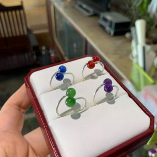 NHẪN BẠC GẮN ĐÁ PHONG THỦY