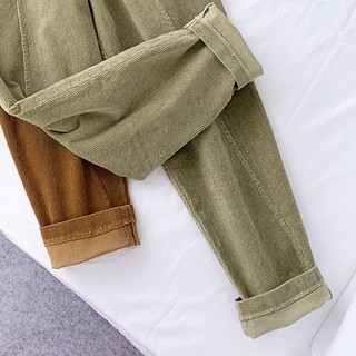 Quần dài vải nhung kẻ