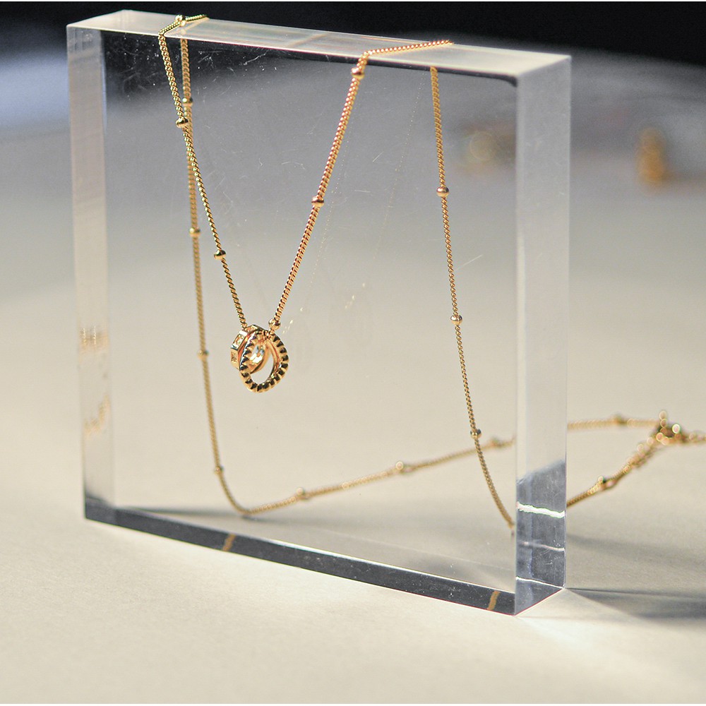 Vòng cổ bạc Mon Lilas Vòng Tròn đính đá cao cấp D092006