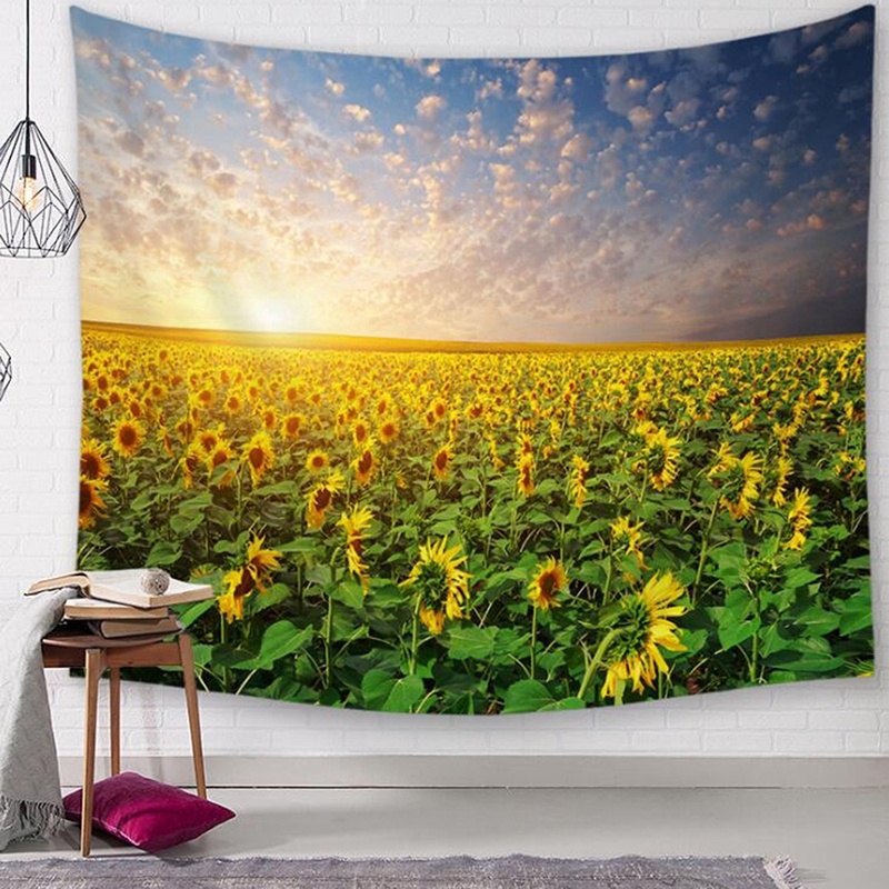 Thảm Treo Tường Họa Tiết Hoa Hướng Dương Theo Phong Cách Hippie Boho