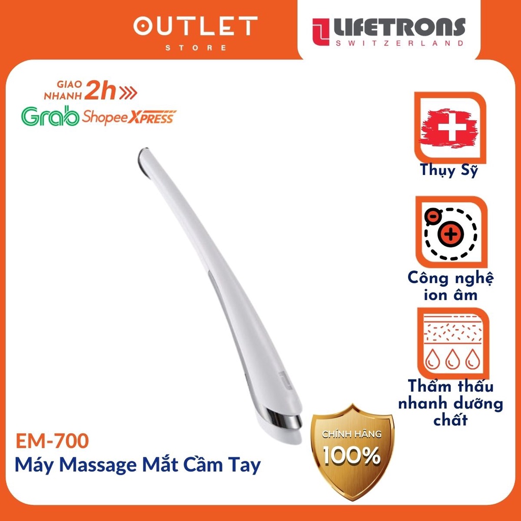 Máy Massage Mắt Cầm Tay Lifetrons EM-700 matxa đẩy tinh chất giảm nếp nhăn trị mỏi mắt